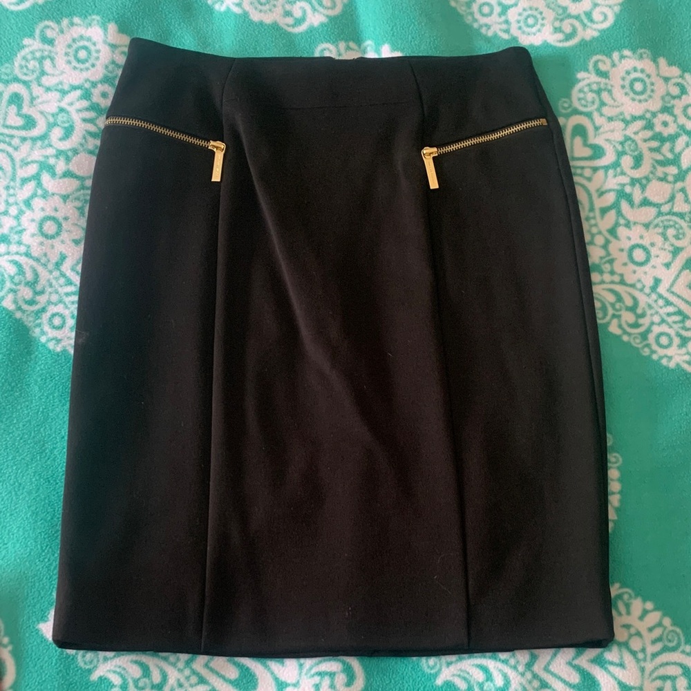 MICHAEL Michael Kors Black Skirt with Gold Zippers